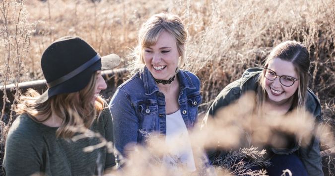 women having a conversation