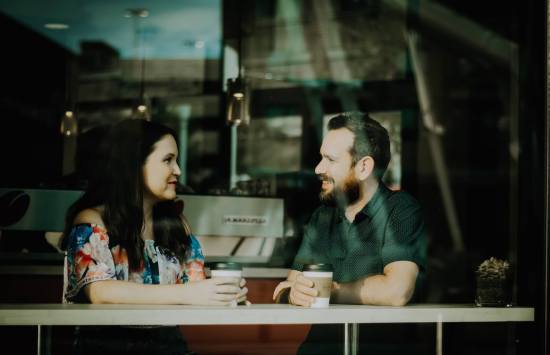 Two people having a conversation