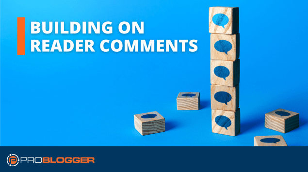 Wooden building blocks featuring blue comment icons, stacked on top of each other.